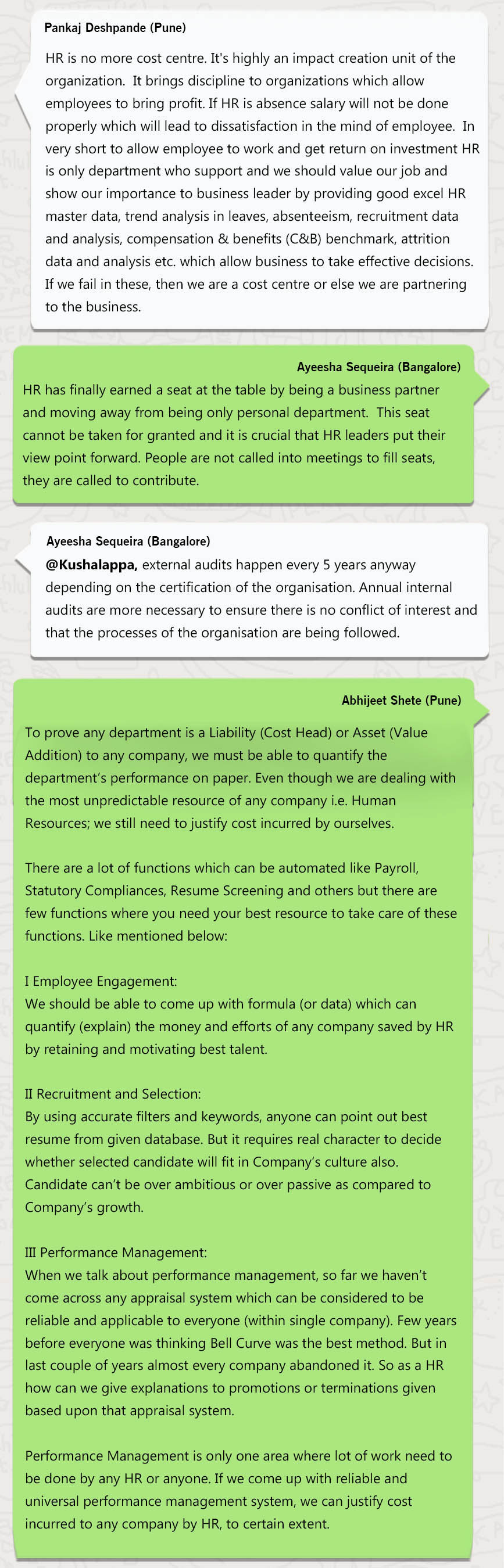 WhatsApp Group Chat ÃƒÂ¢Ã¢â€šÂ¬Ã¢â‚¬Å“Human Resources Management Challenges: Non ÃƒÂ¢Ã¢â€šÂ¬Ã¢â‚¬Å“ Revenue Generating Department 